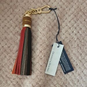 Dooney & Bourke Leather Tassel Keychain Bag Charm